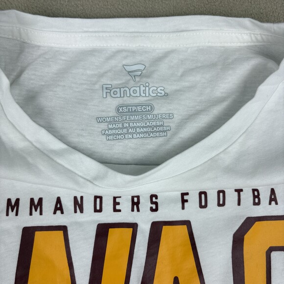 Fanatics‎ Women's XS Washington Commanders T-Shirt White Officially Licensed - Picture 7 of 9